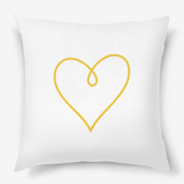 Подушка «Сердце, нарисованное желтым фломастером»