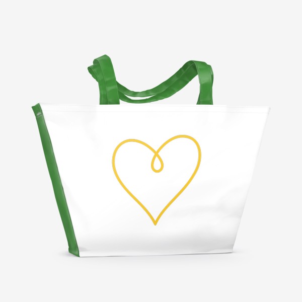 Пляжная сумка &laquo;Сердце, нарисованное желтым фломастером&raquo;