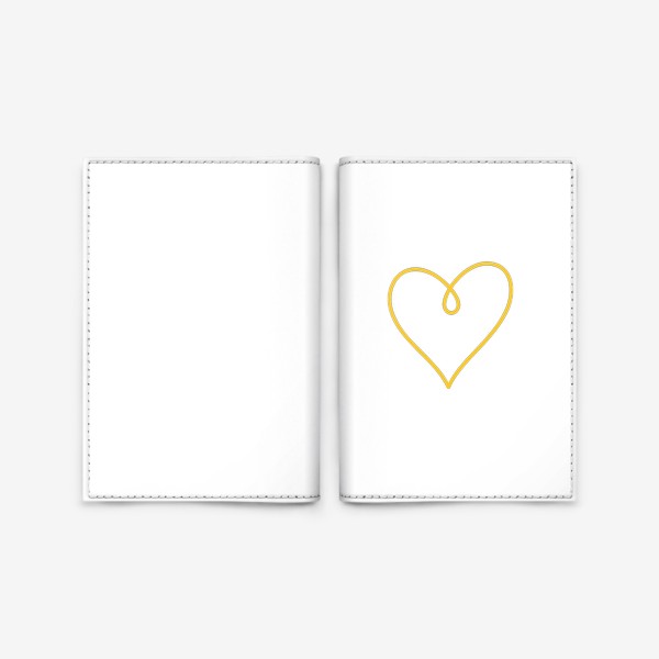 Обложка для паспорта «Сердце, нарисованное желтым фломастером»