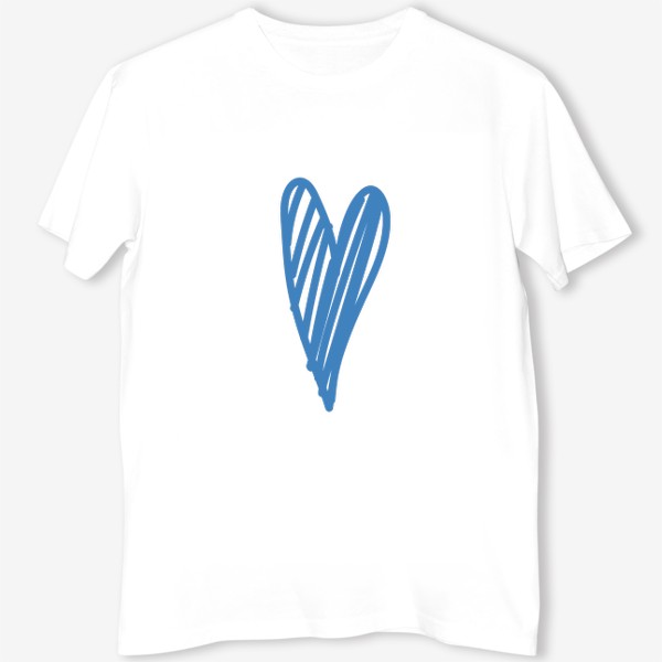 Футболка «Сердце, нарисованное синим фломастером»