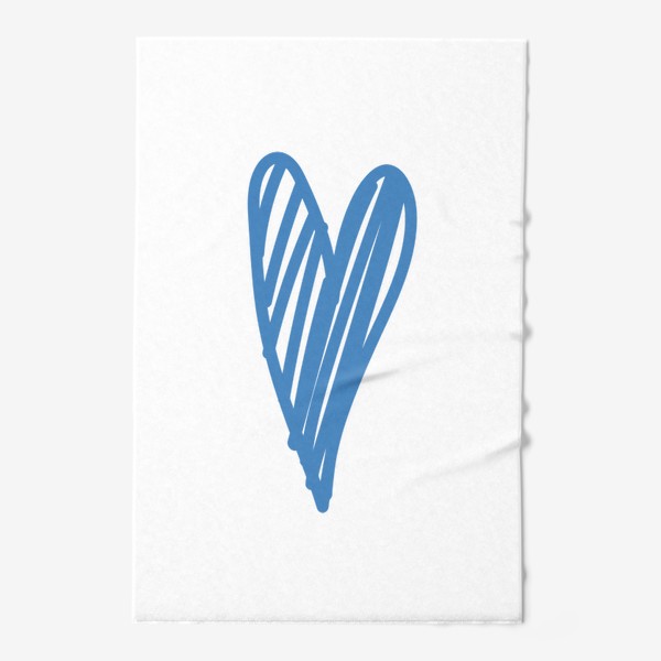 Полотенце «Сердце, нарисованное синим фломастером»