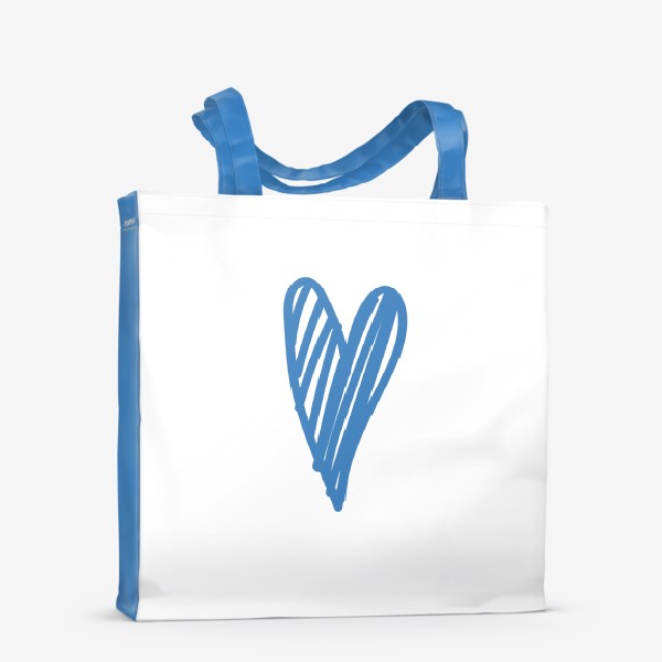 Сумка-шоппер «Сердце, нарисованное синим фломастером»