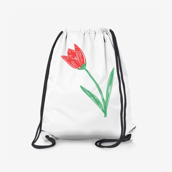 Рюкзак «Тюльпан, нарисованный цветными фломастерами»