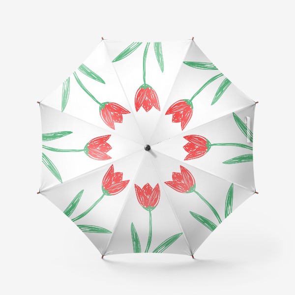Зонт «Тюльпан, нарисованный цветными фломастерами»