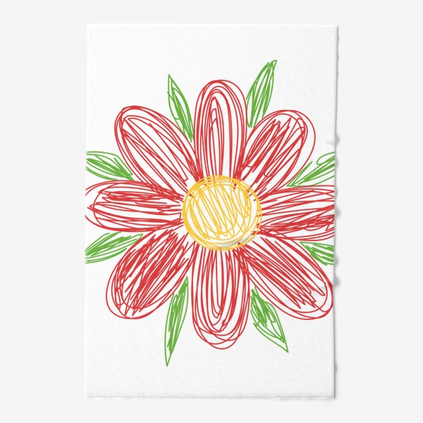 Полотенце «Цветок, нарисованный цветными ручками»