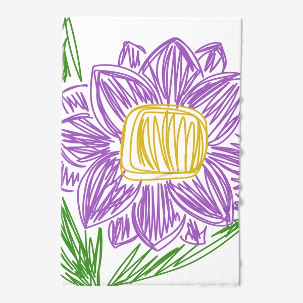 Полотенце &laquo;Цветок, нарисованный цветными карандашами&raquo;