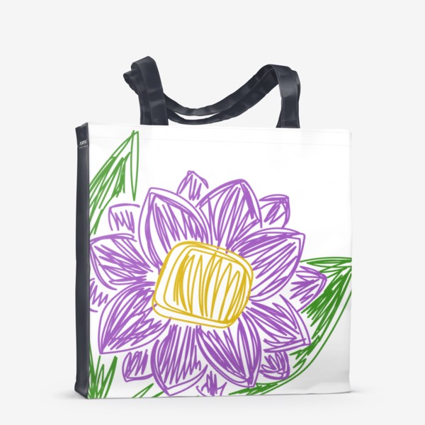 Сумка-шоппер «Цветок, нарисованный цветными карандашами»