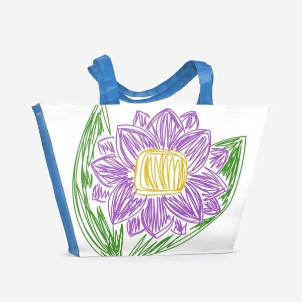 Пляжная сумка «Цветок, нарисованный цветными карандашами»