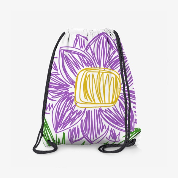 Рюкзак «Цветок, нарисованный цветными карандашами»