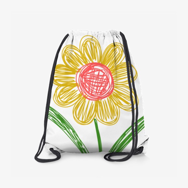 Рюкзак «Цветок, нарисованный цветными фломастерами»