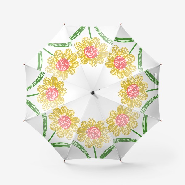 Зонт &laquo;Цветок, нарисованный цветными фломастерами&raquo;