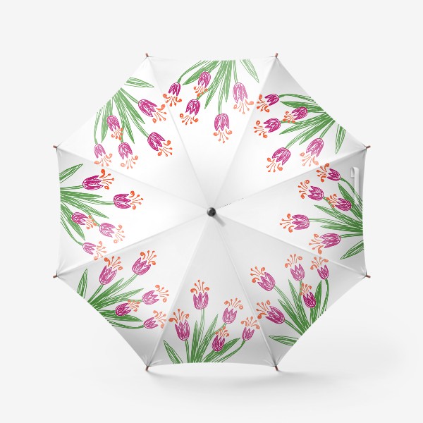 Зонт «Цветы нарисованные цветными фломастерами»