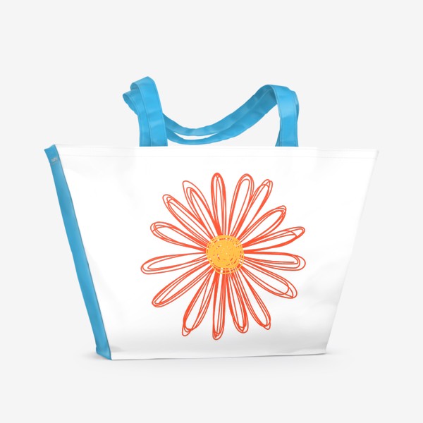 Пляжная сумка «Цветок, нарисованный цветной ручкой»