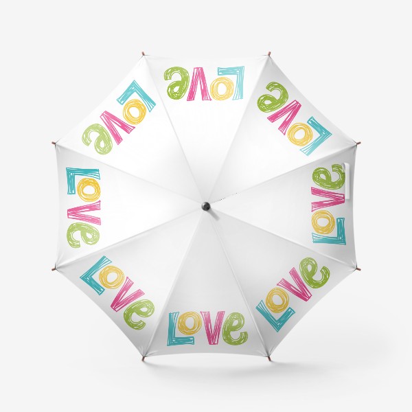 Зонт «Любовь. Разноцветная надпись Love»
