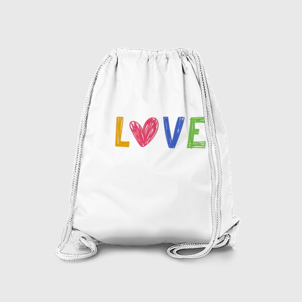 Рюкзак «Любовь и сердце. Надпись Love»