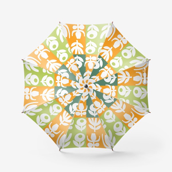 Зонт «Цветы.Абстракция.Бесшовный принт с белыми цветами.»