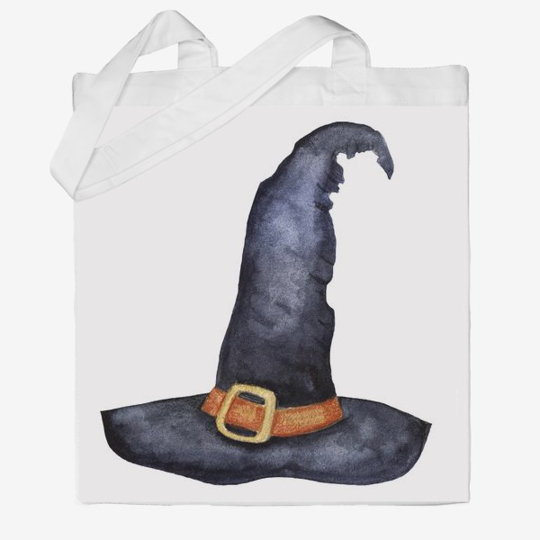 Сумка хб «Witch's hat. Watercolor clipart on a white background.»