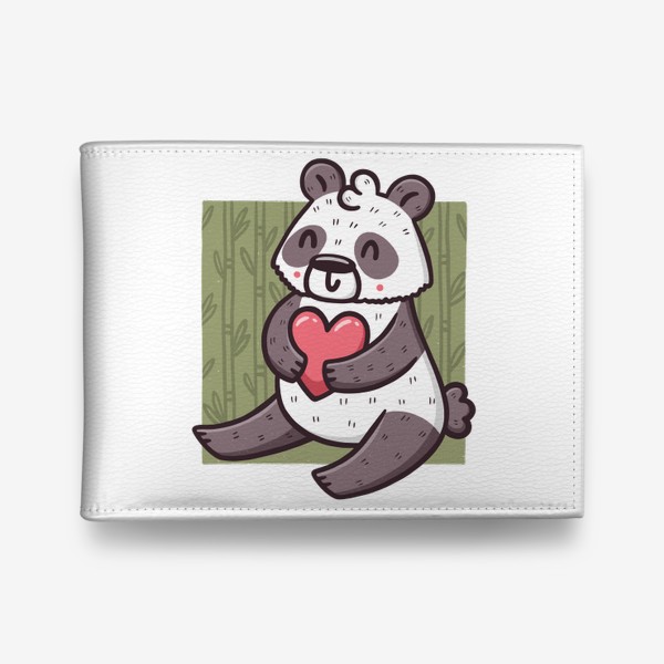 Кошелек «Милая панда с сердцем в бамбуковом лесу»
