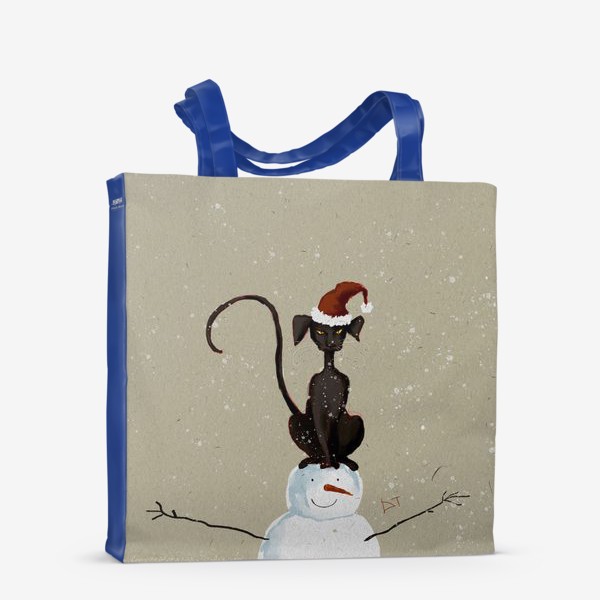 Сумка-шоппер «Кот и снеговик»