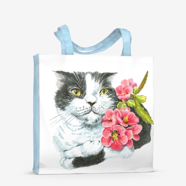 Сумка-шоппер «Котик в цветах»