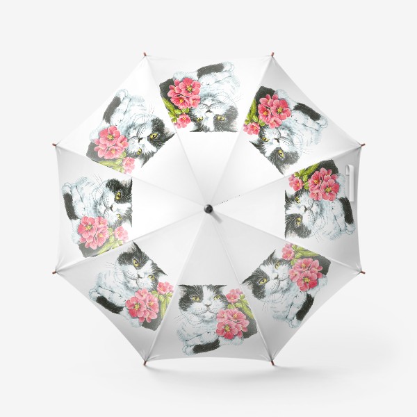 Зонт «Котик в цветах»