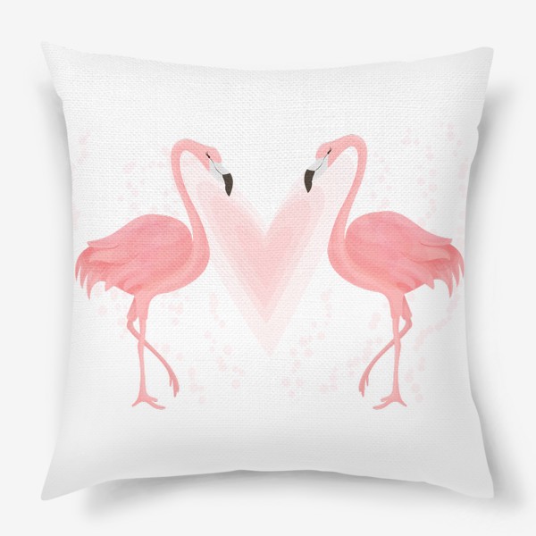 Подушка «Любовь розовые фламинго»