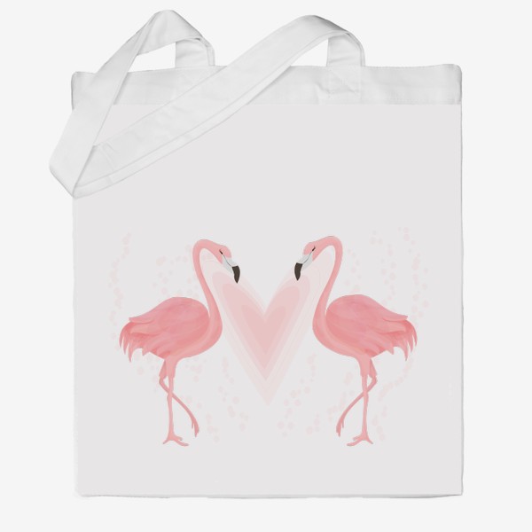 Сумка хб «Любовь розовые фламинго»