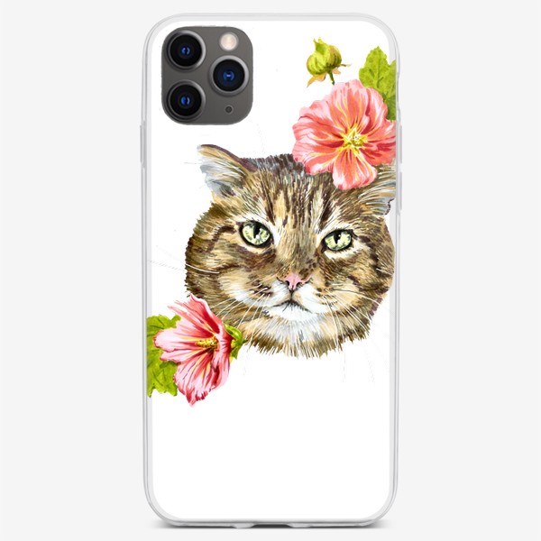 Чехол iPhone «Дворовый кот в цветах »