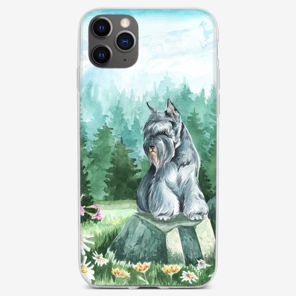 Чехол iPhone «цвергшнауцер в горах»