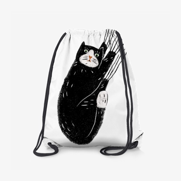 Рюкзак «Забавный черный котик царапун. Смешные коты и кошки»