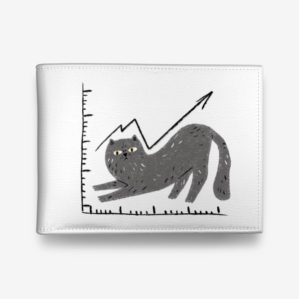 Кошелек «Кошачий график, смешной серый кот»