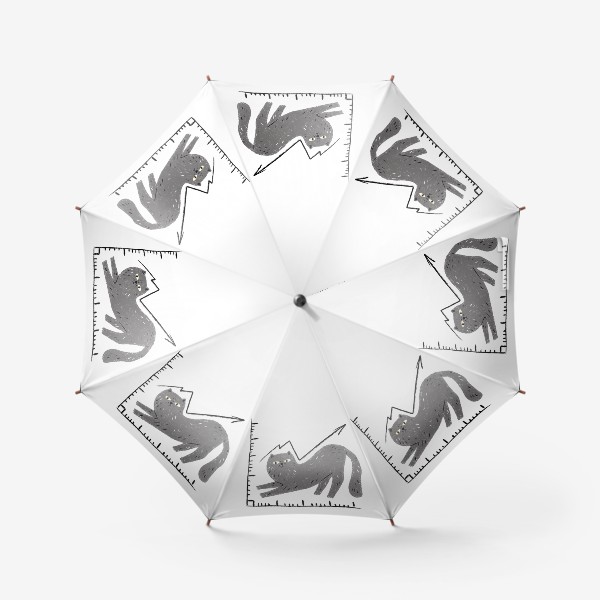 Зонт «Кошачий график, смешной серый кот»