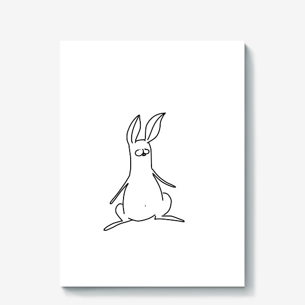 Холст «Заяц сидит и улыбается вам »