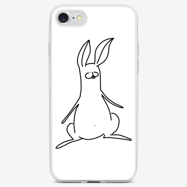 Чехол iPhone «Заяц сидит и улыбается вам »