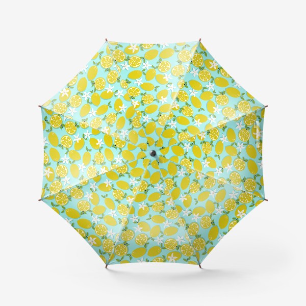 Зонт «Лимоны с цветочками. Яркий летний принт»