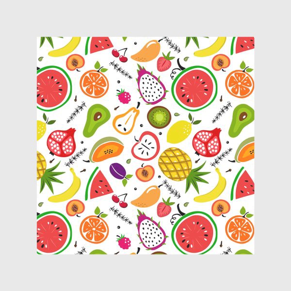 Скатерть «Летний принт. Ягоды, фрукты и специи»