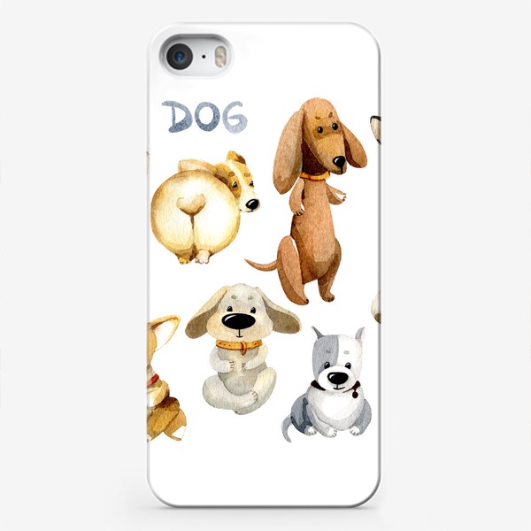 Чехол iPhone «Акварельные собаки 1»