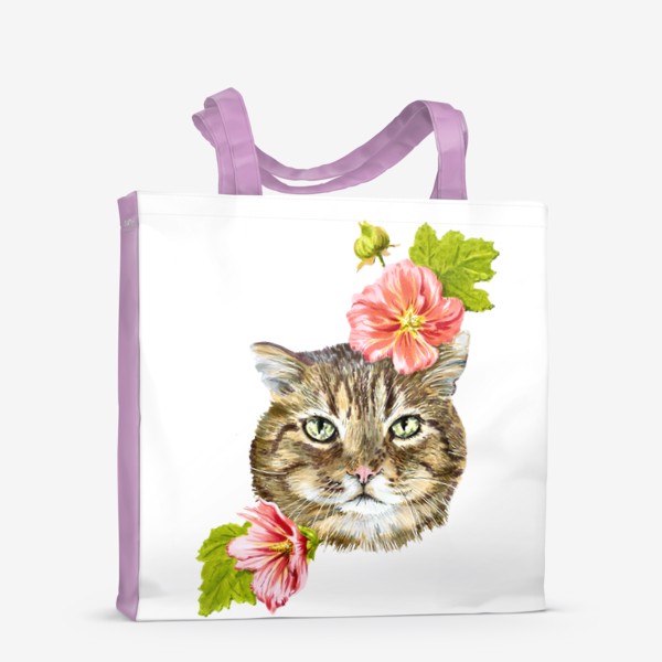 Сумка-шоппер «Дворовый кот в цветах »