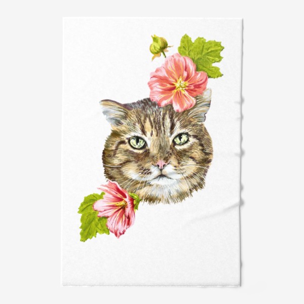 Полотенце «Дворовый кот в цветах »