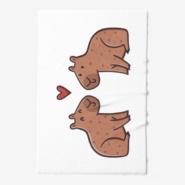 Полотенце «Милые капибары и любовь. Сердце. Подарок для любимых»