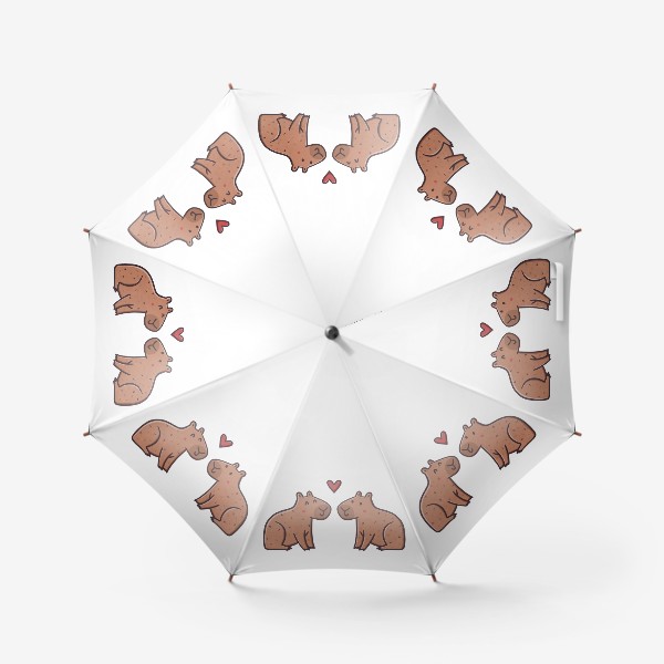 Зонт «Милые капибары и любовь. Сердце. Подарок для любимых»