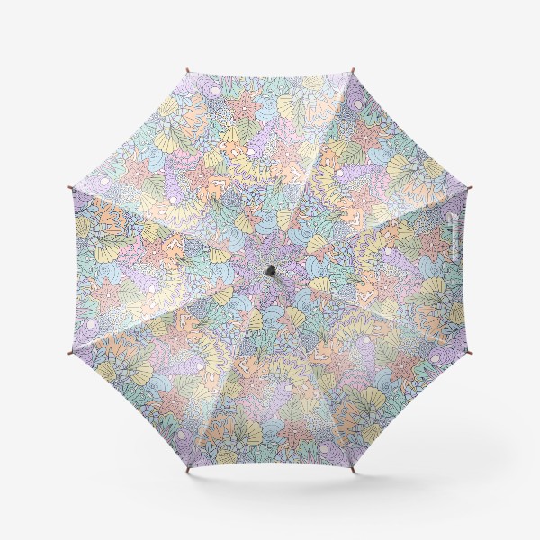 Зонт «Морской принт (кораллы, ракушки, звезды)»