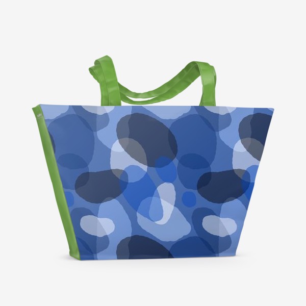 Пляжная сумка «Абстракция. Синие пятна.»