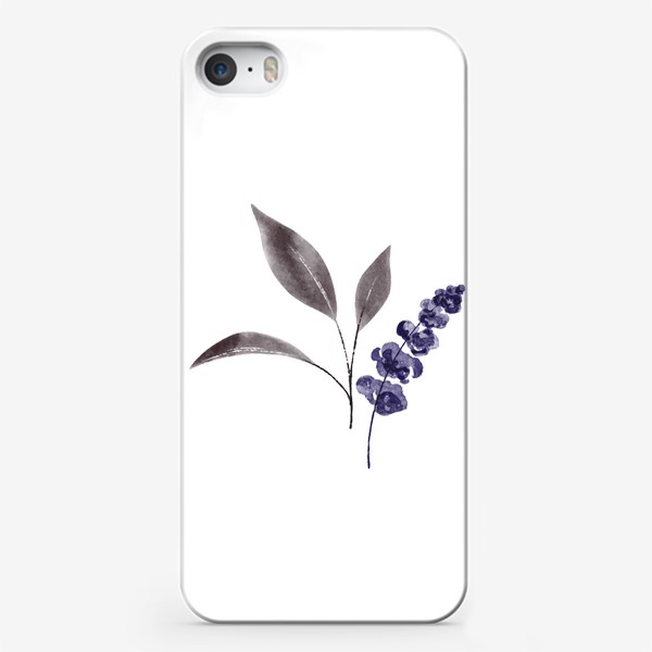 Чехол iPhone «Готичные благородные темные цветы, красивая минималистичная акварельная композиция в готическом стиле»