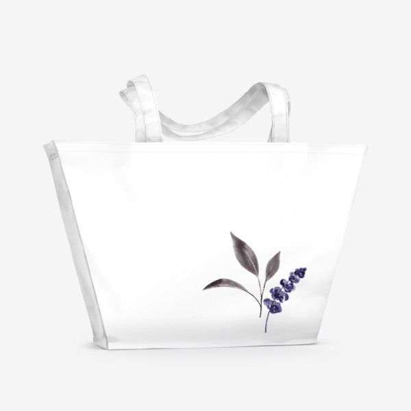 Пляжная сумка «Готичные благородные темные цветы, красивая минималистичная акварельная композиция в готическом стиле»