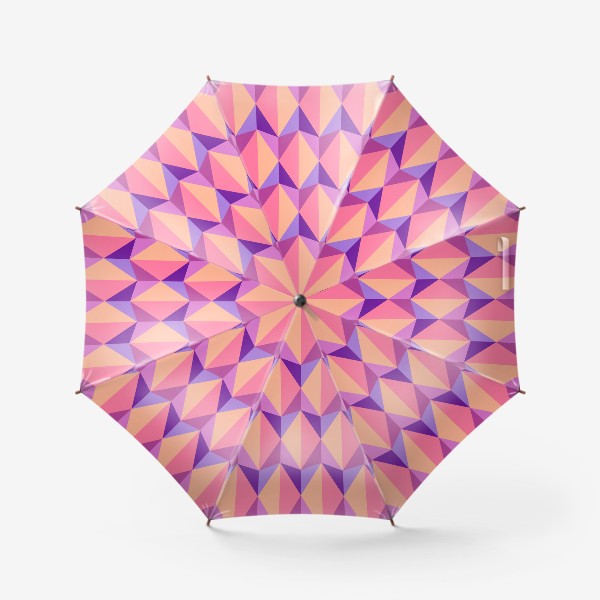 Зонт «Геометрическая иллюзия цвета заката. Сиреневые ромбы»