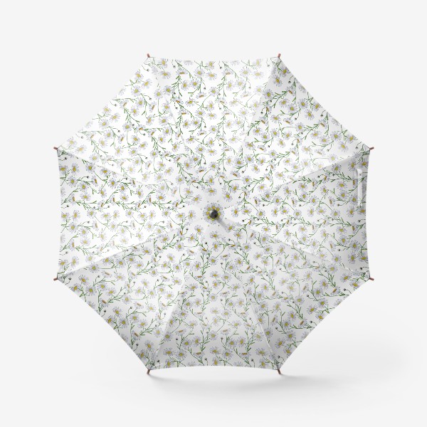 Зонт &laquo;Белые садовые ромашки Летний бесшовный паттерн Дачные цветы&raquo;