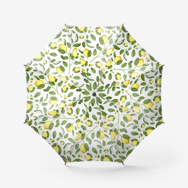 Зонт «Паттерн с лимонами, крупный узор. Акварель»