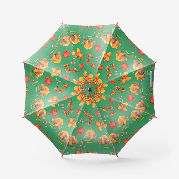 Зонт &laquo;Тропики цветов на зеленом&raquo;