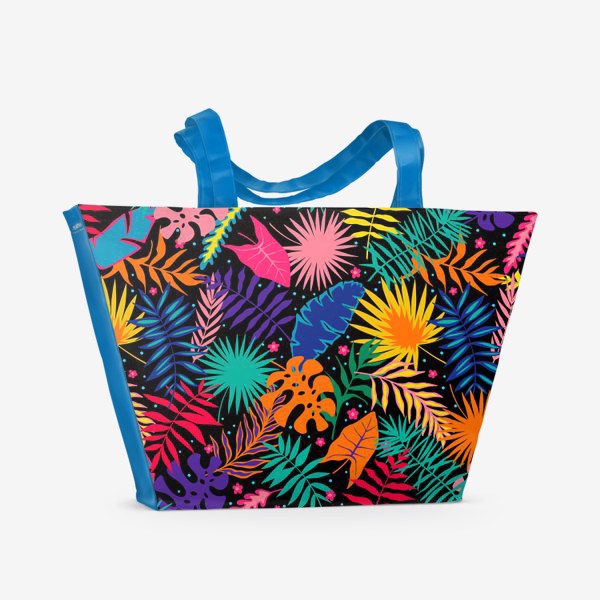 Пляжная сумка «Яркие тропические листья»